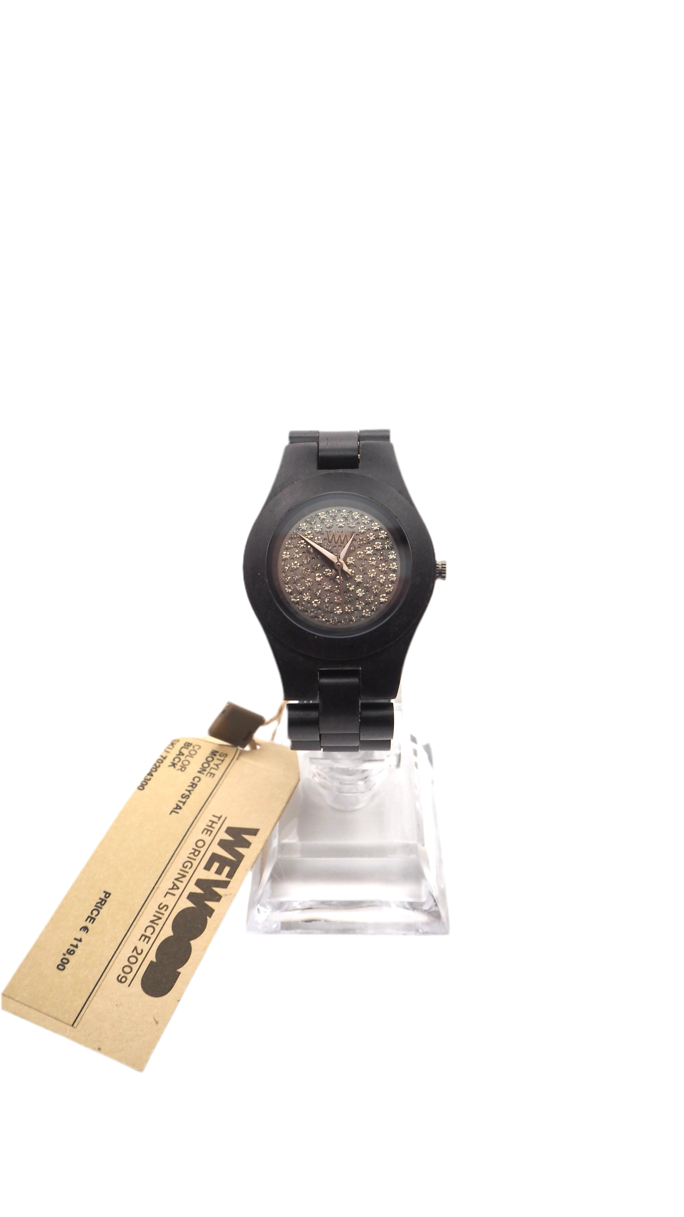 Wewood Moon Crystal Black 70204300 Damenuhr Holz Neu OVP