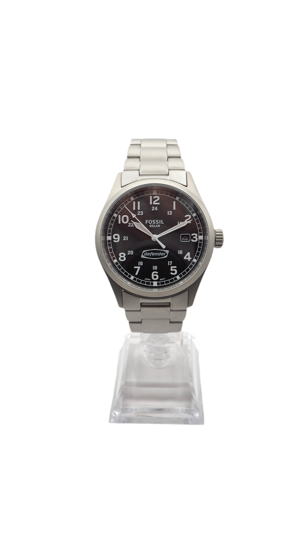 Fossil Defender FS5973 Solar Herrenuhr Edelstahl Neu OVP