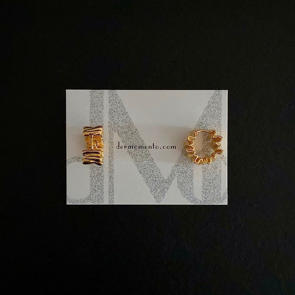 ANASTASIA Foil Pleat Hoop Earrings