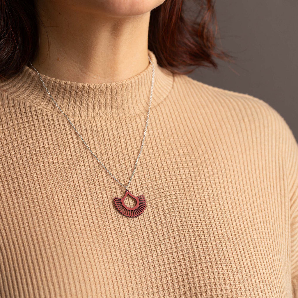 Halskette mit Holzanhänger - 'Boho'