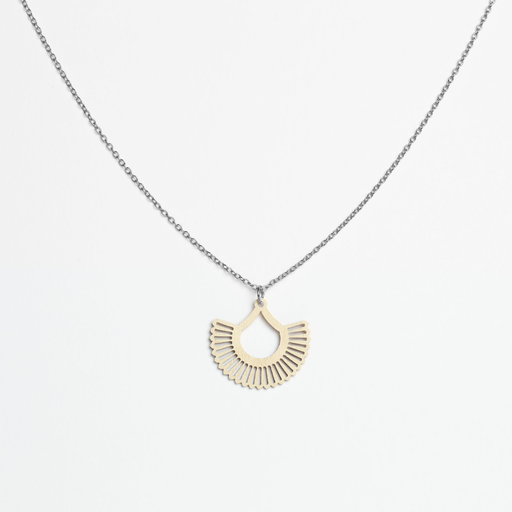 Halskette mit Holzanhänger - 'Boho'