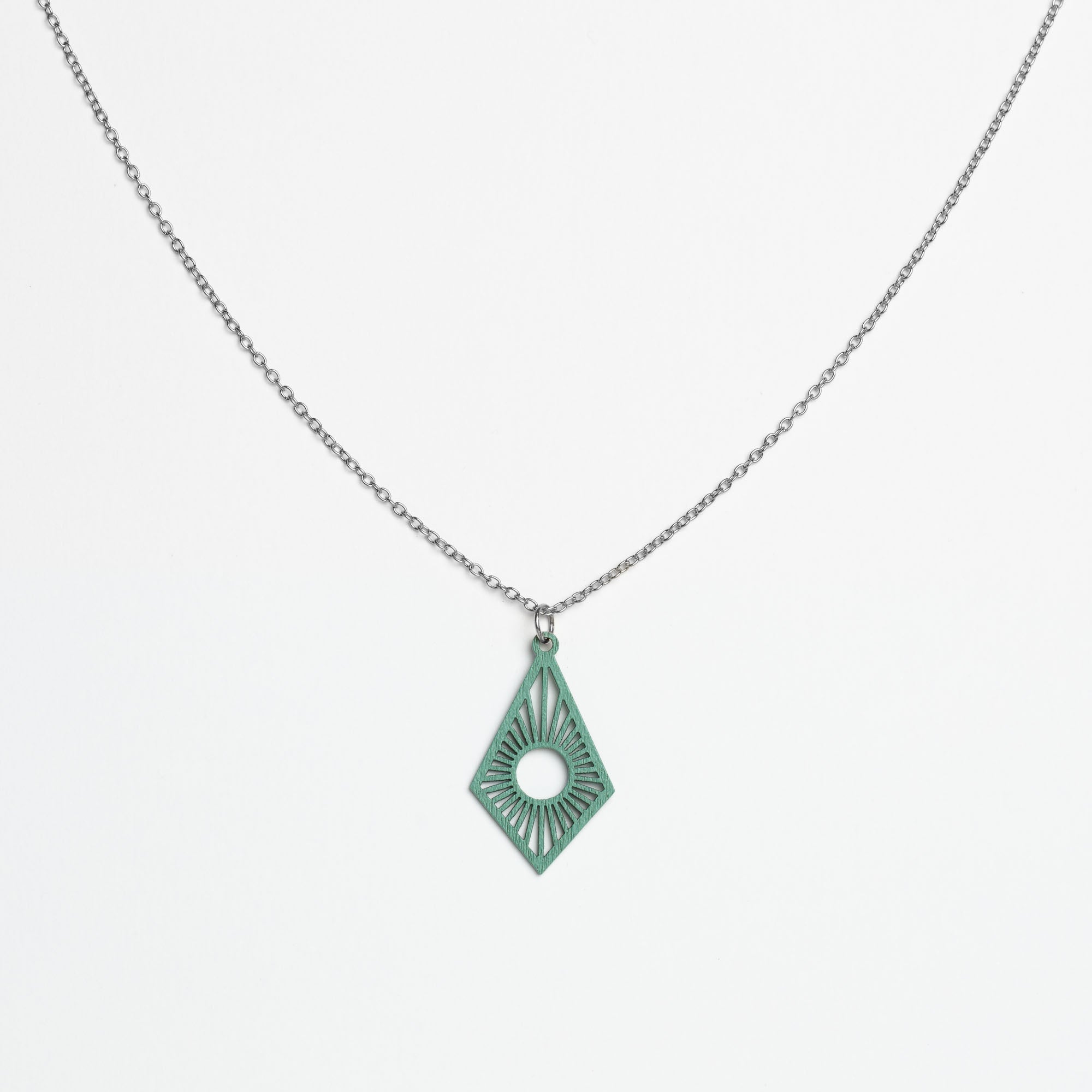 Halskette mit Holzanhänger - 'Sunrise'