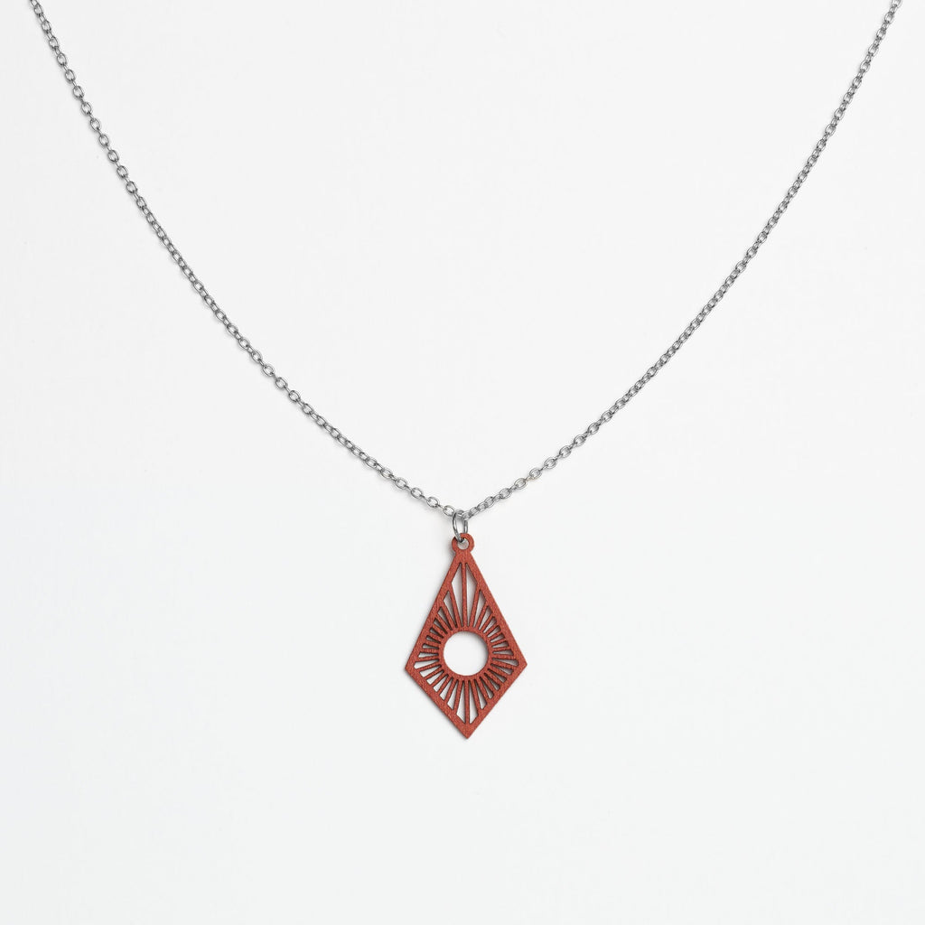 Halskette mit Holzanhänger - 'Sunrise'