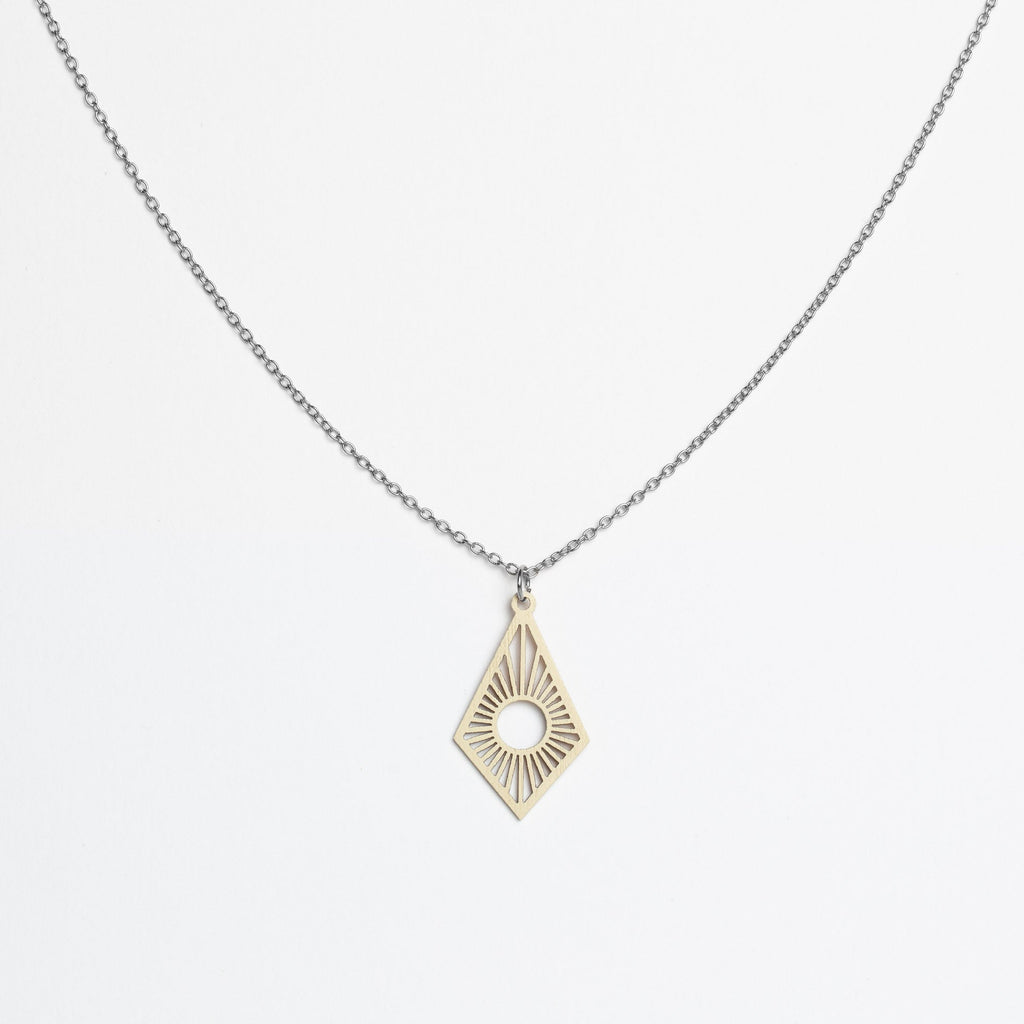 Halskette mit Holzanhänger - 'Sunrise'