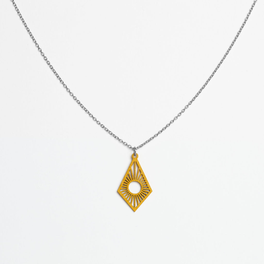 Halskette mit Holzanhänger - 'Sunrise'