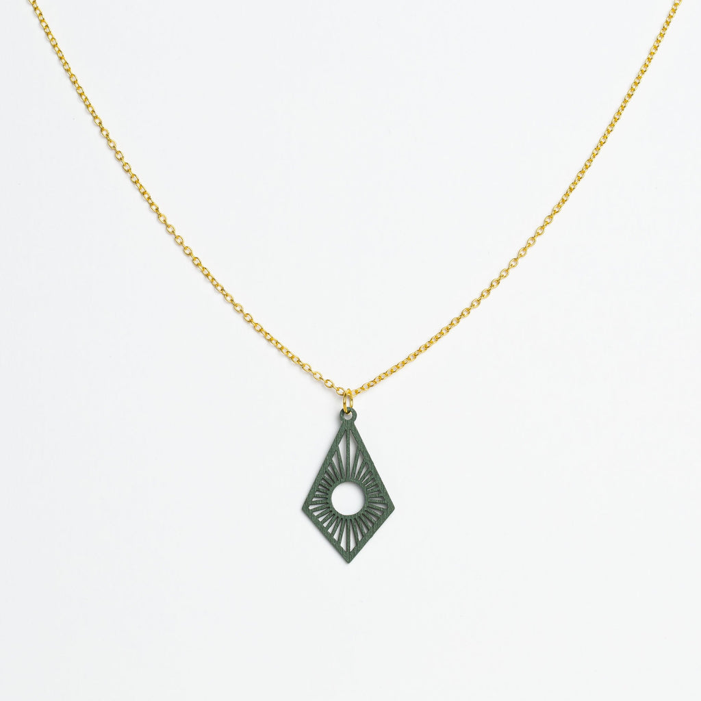 Halskette mit Holzanhänger - 'Sunrise'