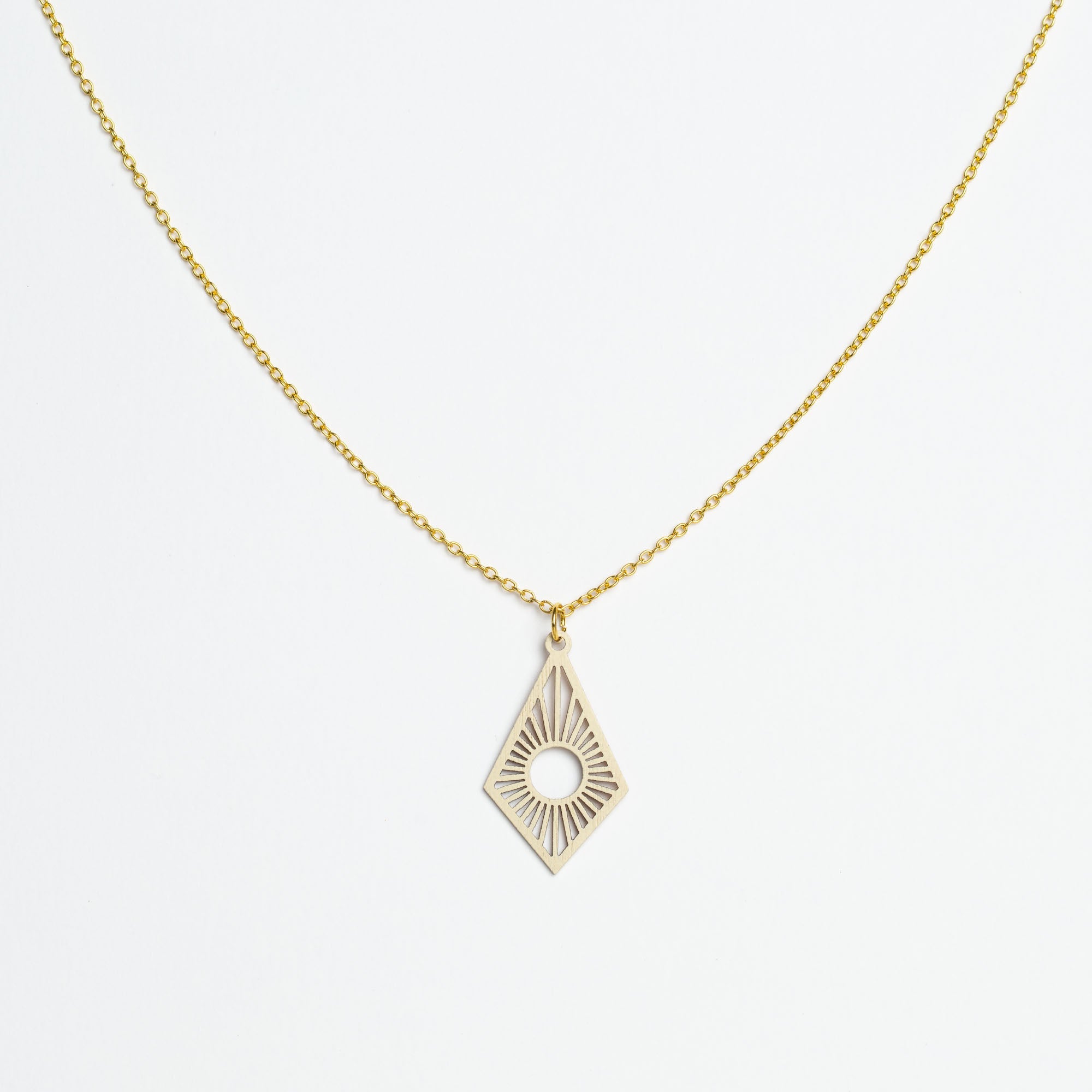 Halskette mit Holzanhänger - 'Sunrise'