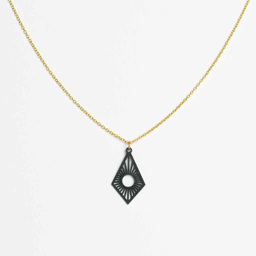 Halskette mit Holzanhänger - 'Sunrise'