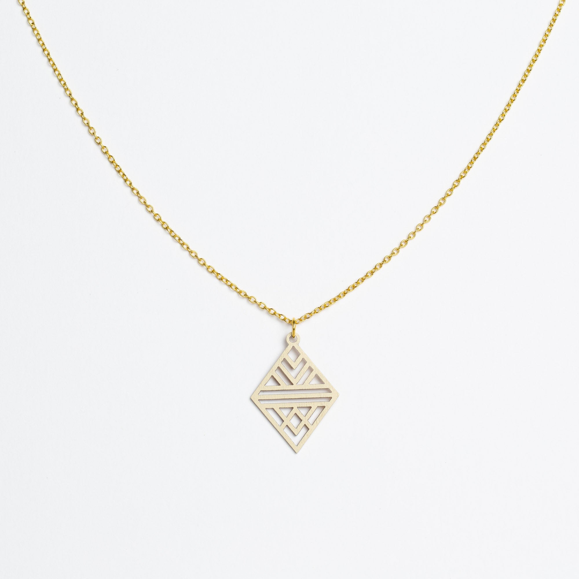 Halskette mit Holzanhänger - 'Tribal Echo'