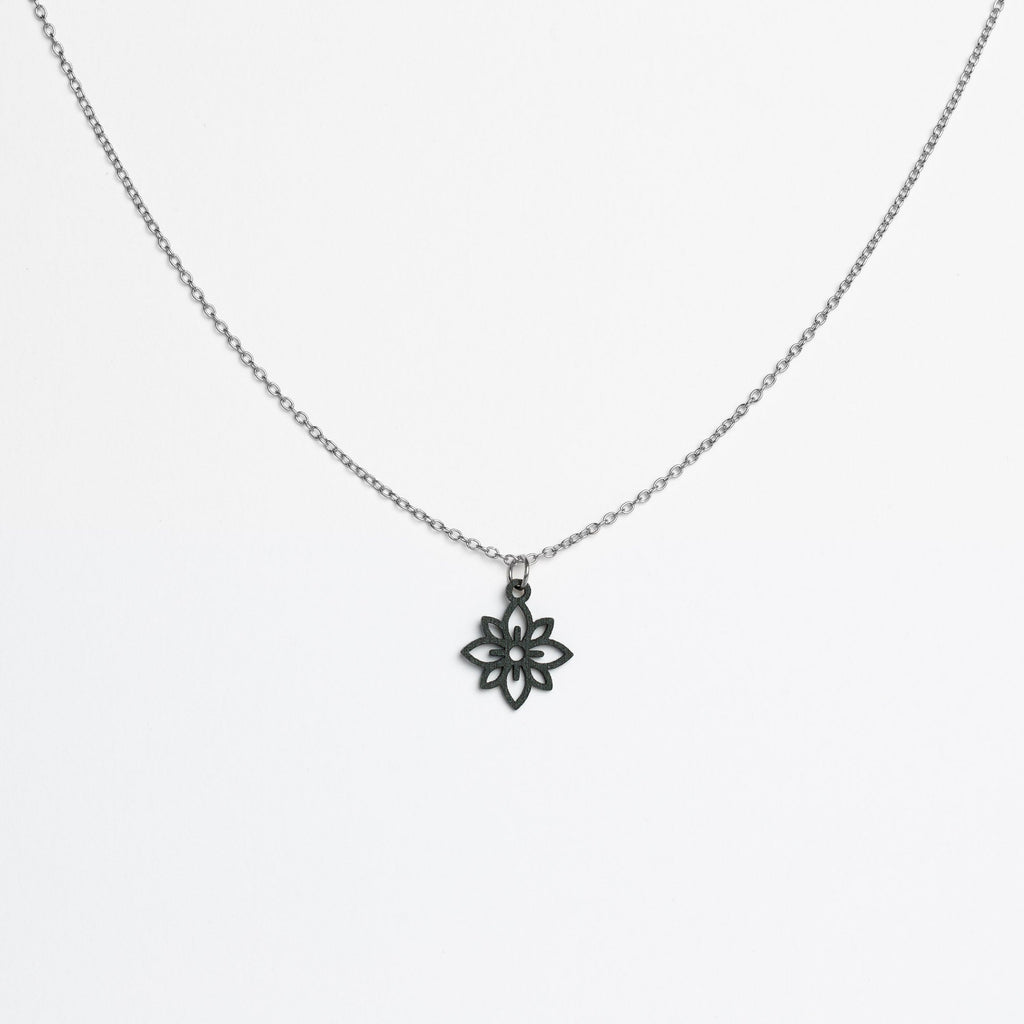 Halskette mit Holzanhänger - 'Flower mini'