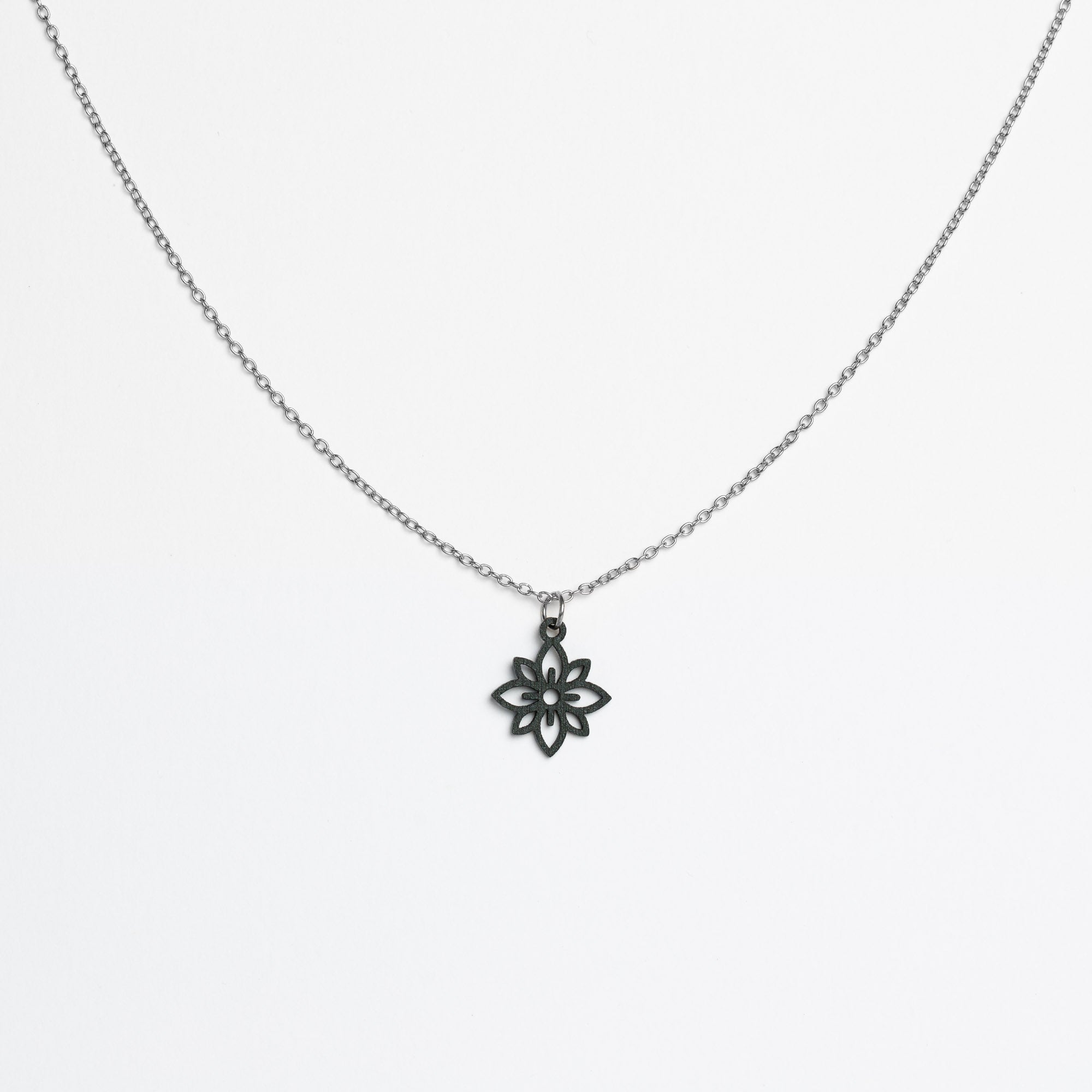 Halskette mit Holzanhänger - 'Flower mini'