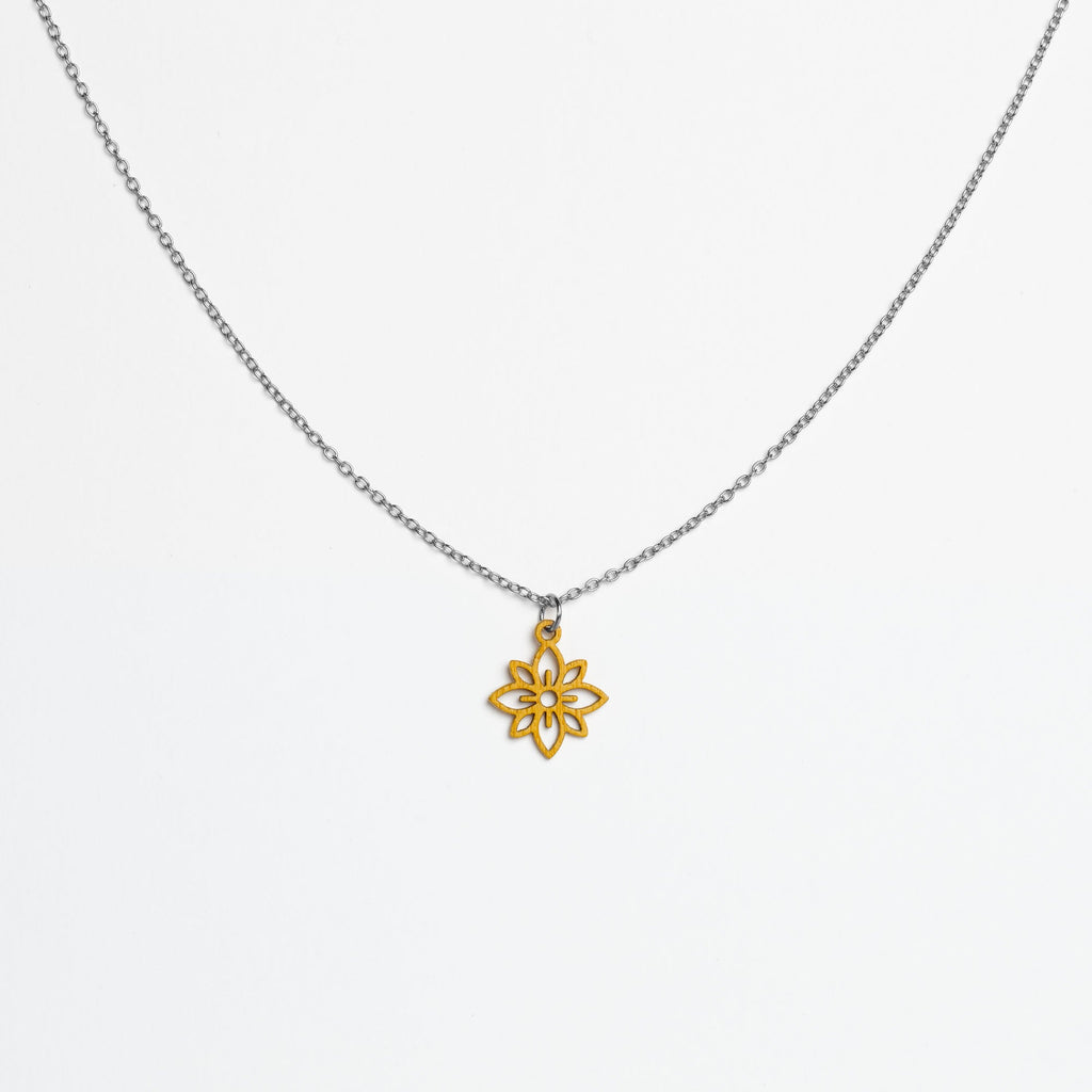 Halskette mit Holzanhänger - 'Flower mini'