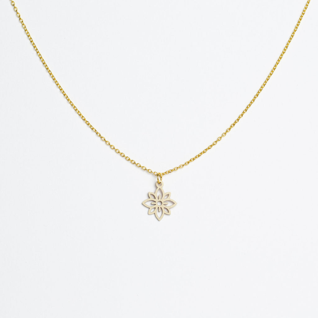 Halskette mit Holzanhänger - 'Flower mini'