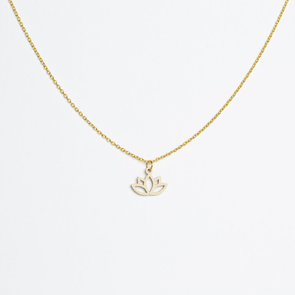 Halskette mit Holzanhänger - 'Lotus'