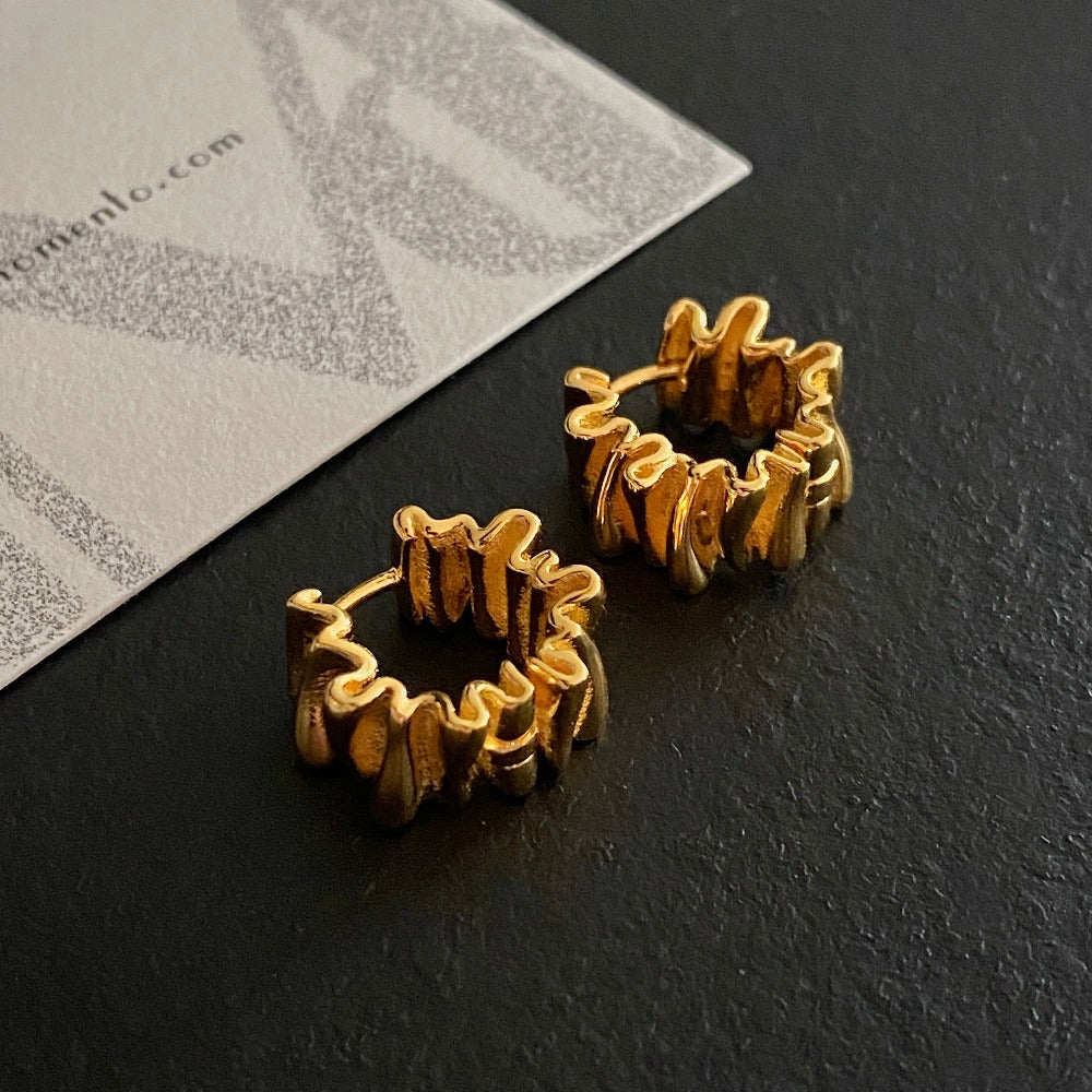 ANASTASIA Foil Pleat Hoop Earrings