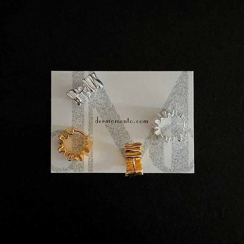 ANASTASIA Foil Pleat Hoop Earrings