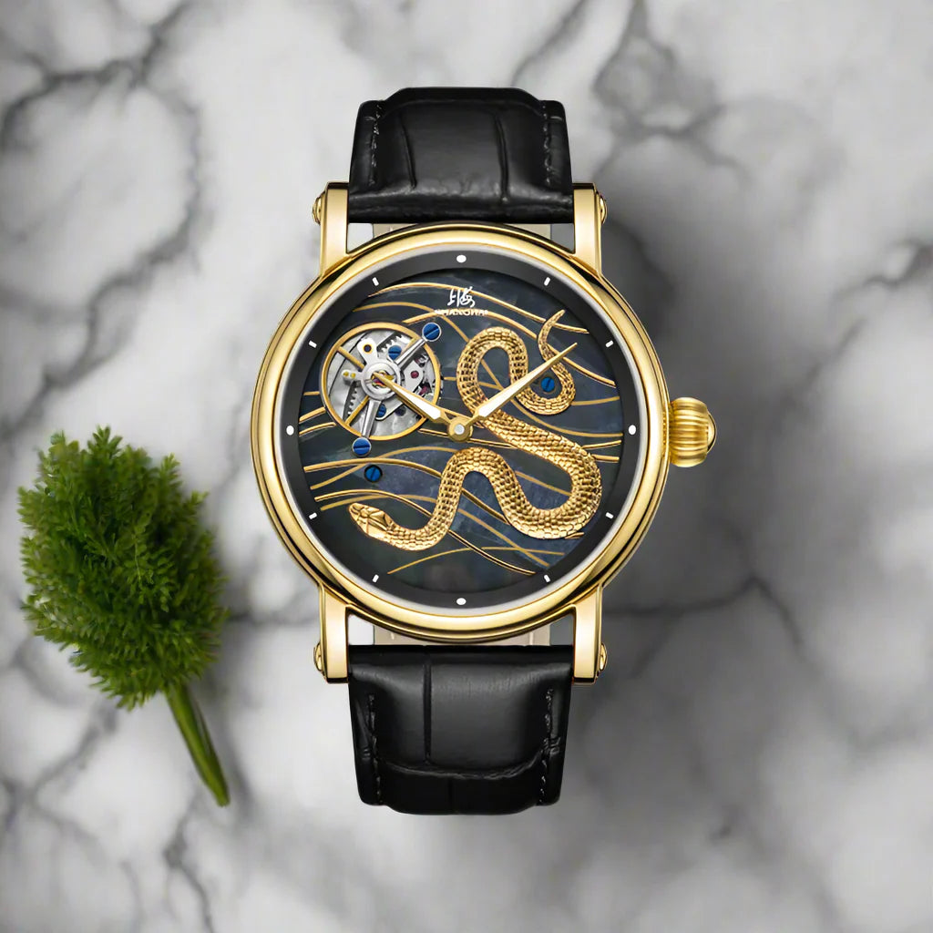 Shanghai Golden snake carrousel Tourbillon hand wound limited edition timepiece