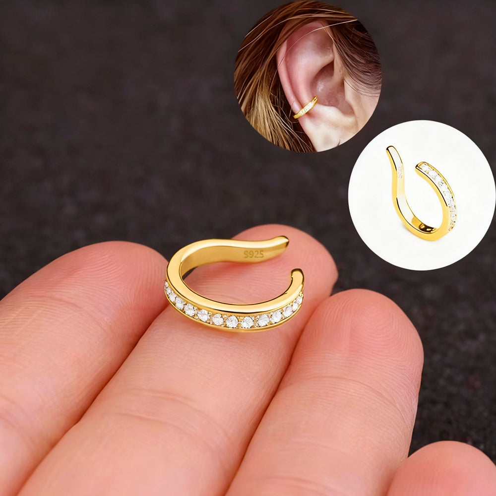 Ear Cuffs / Ohrklemmen aus 925er Sterling-Silber mit Strass