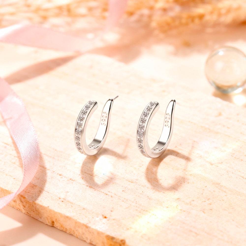 Ear Cuffs / Ohrklemmen aus 925er Sterling-Silber mit Strass