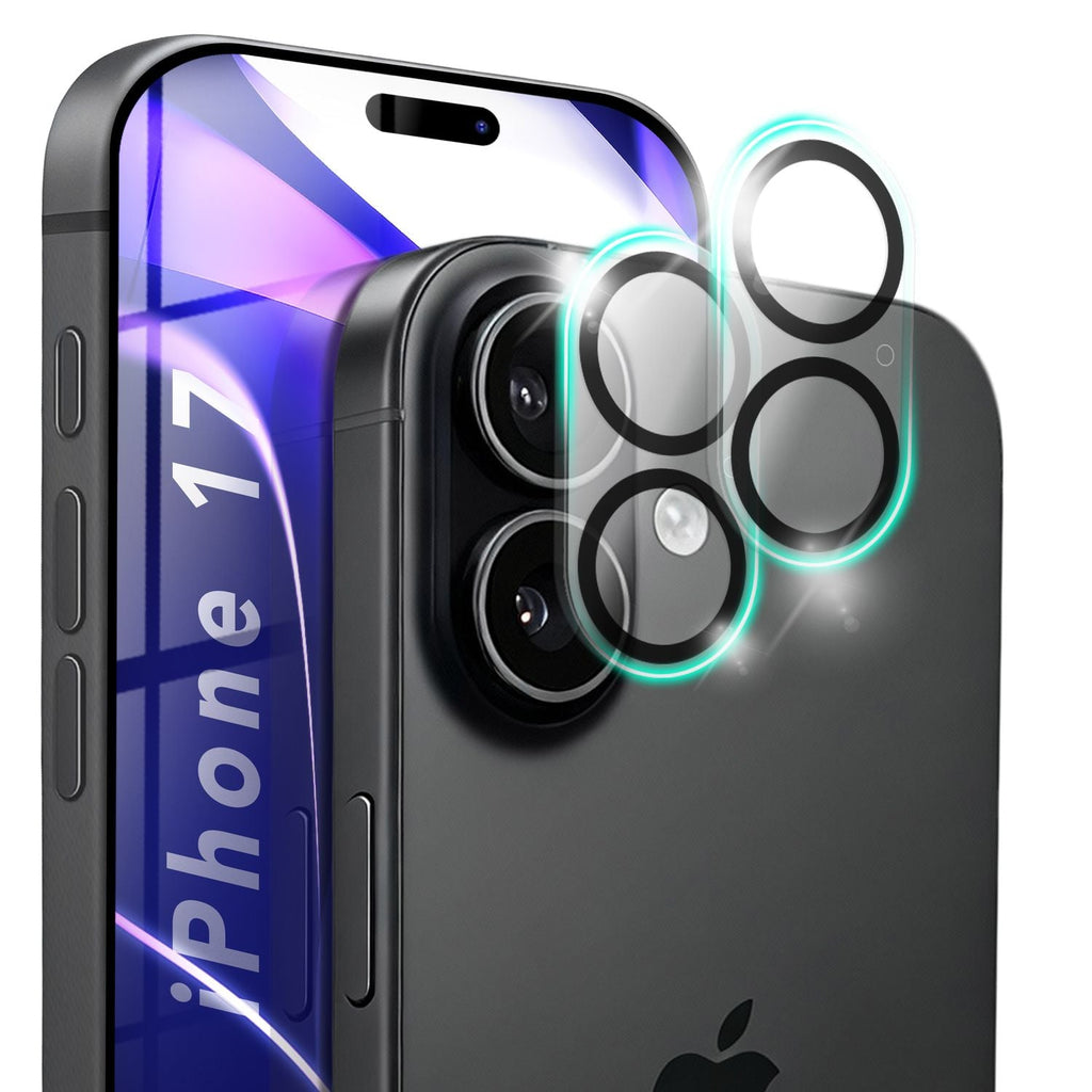 NALIA Kameraglas Focus.X2 MAX für Apple iPhone 17 (Klarer Kameraschutz) – 2er Set, 9H Schutzglas mit Anti-Reflex Ringen, Selbstklebend, Kompletter Linsen-Schutz, Hüllen geeignet