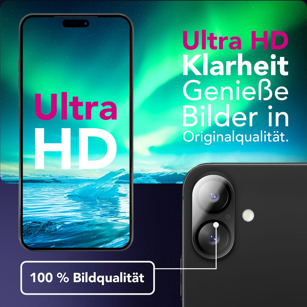 NALIA Kameraglas Focus.X2 MAX für Apple iPhone 17 (Klarer Kameraschutz) – 2er Set, 9H Schutzglas mit Anti-Reflex Ringen, Selbstklebend, Kompletter Linsen-Schutz, Hüllen geeignet
