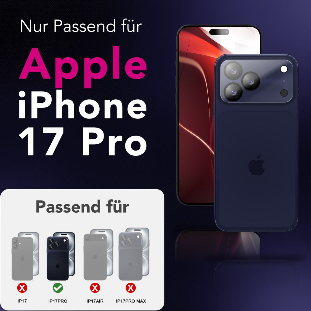 NALIA Kameraglas Focus.X2 MAX für Apple iPhone 17 Pro (Klarer Kameraschutz) – 2er Set, 9H Schutzglas mit Anti-Reflexion Ringen, Vollständige Linsenabdeckung, Hüllen-freundlich