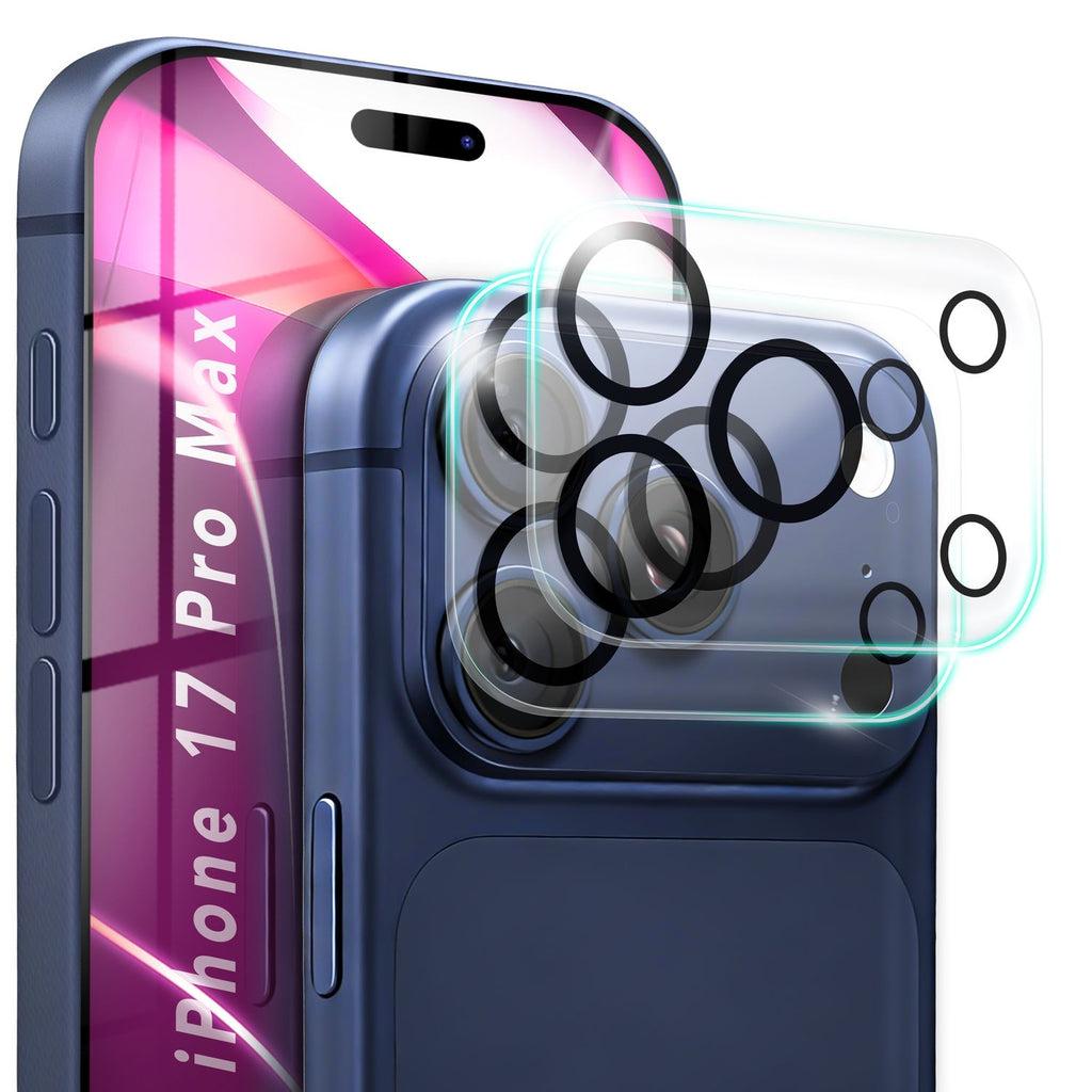 NALIA Kameraglas Focus.X2 MAX für Apple iPhone 17 Pro Max (Klarer Kameraschutz) – 2er Set, 9H Schutzglas mit Anti-Reflex Technologie, Vollständiger Linsenschutz, Case-friendly