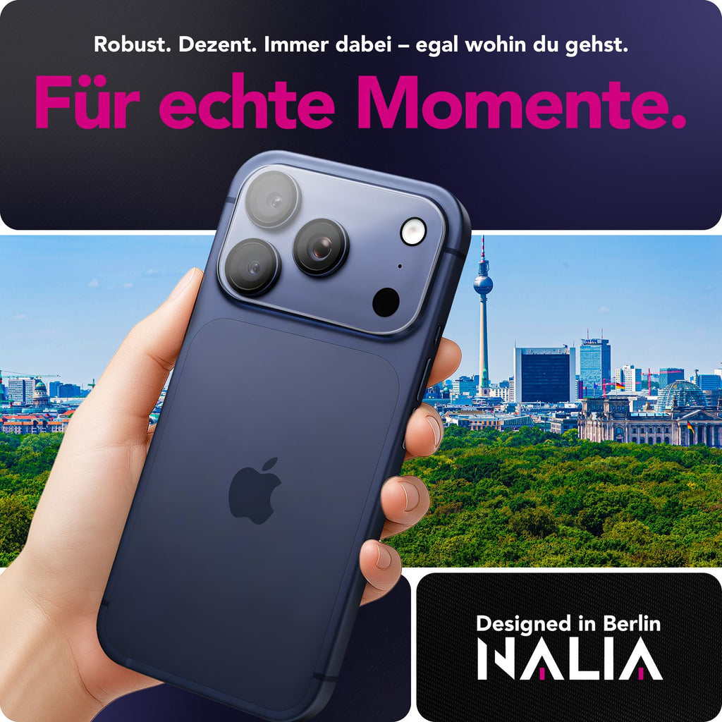 NALIA Kameraglas Focus.X2 MAX für Apple iPhone 17 Pro Max (Klarer Kameraschutz) – 2er Set, 9H Schutzglas mit Anti-Reflex Technologie, Vollständiger Linsenschutz, Case-friendly