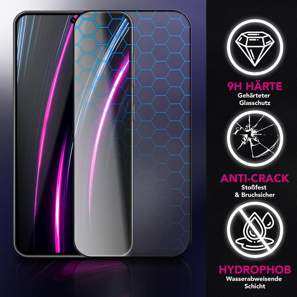 NALIA Glas ArmorGlassX für Samsung Galaxy S25 FE (super klarer Displayschutz) - 2x Schutzglas 9H Härte, Kratzfest, Anti-Schlieren, Hüllen-kompatibel, Oleophob, schwarzer Rahmen