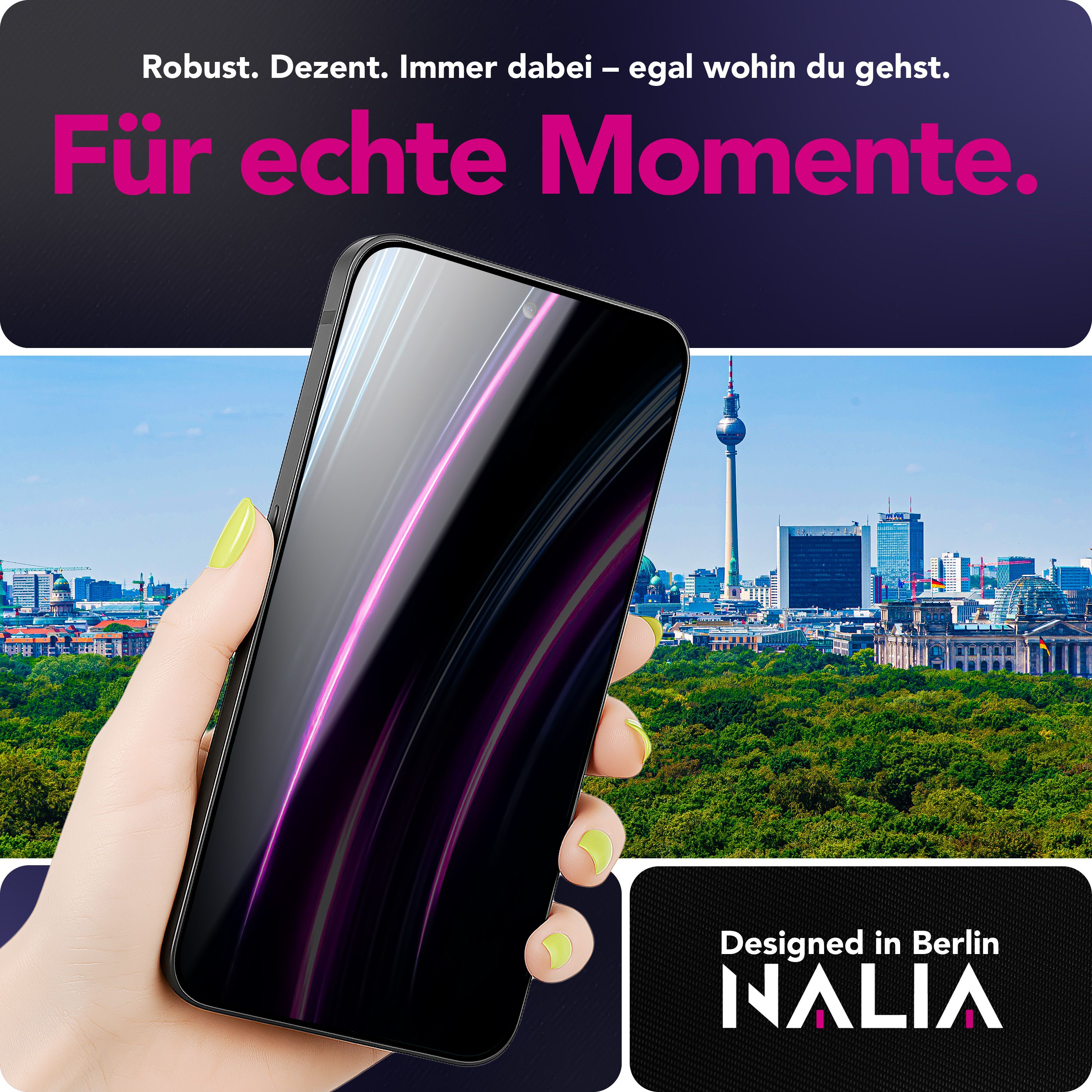 NALIA Display Glas AntiSpyX für Samsung Galaxy S25 FE (Diskreter Blickschutz) - Privacy Schutzglas mit 9H Härte, Anti-Spy Displayglas für Privatsphäre, Kratzfest, Hüllen-kompatibel