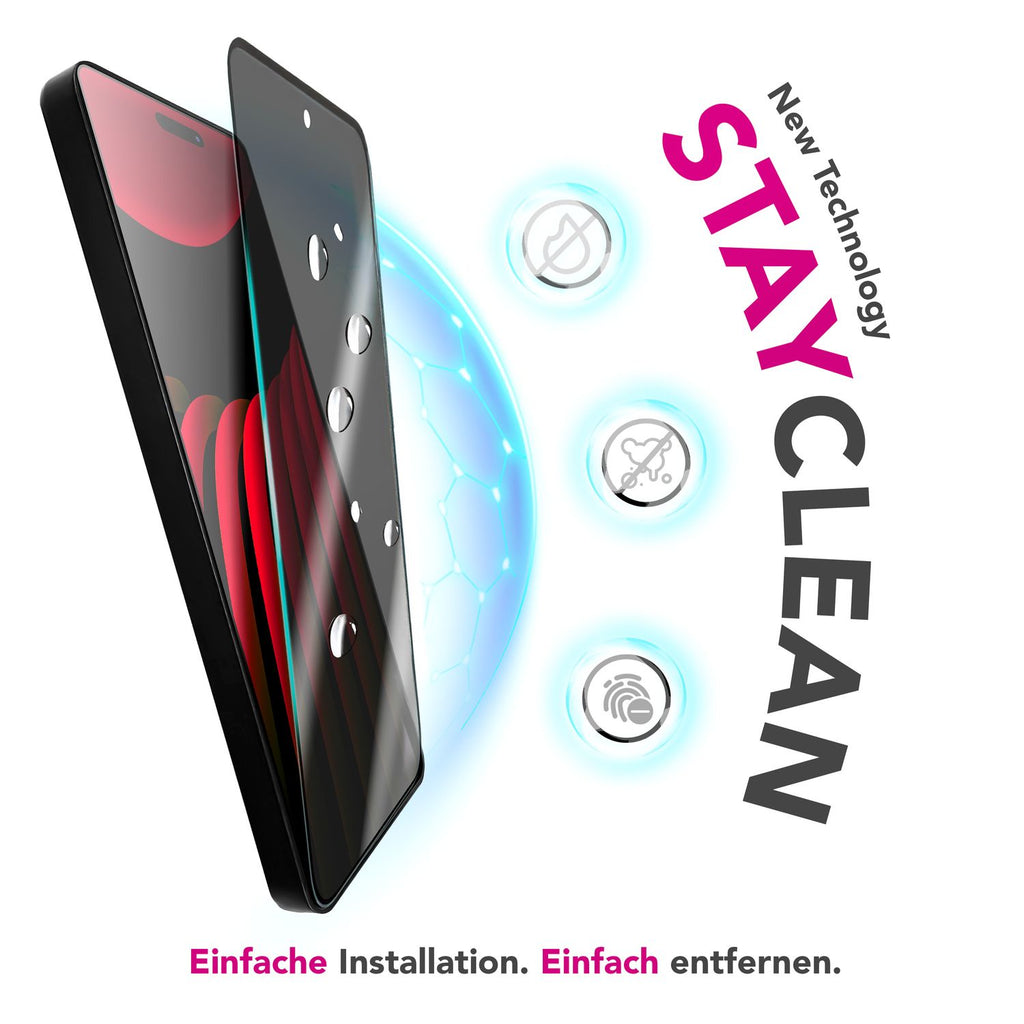NALIA Privacy Schutzglas AntiSpyX für Apple iPhone 17 Pro (Diskreter Blickschutz) - Display Glas mit 9H Härte, Anti-Spy Sichtschutz, Kratzfest, Blasenfrei, Oleophob, Case-Friendly