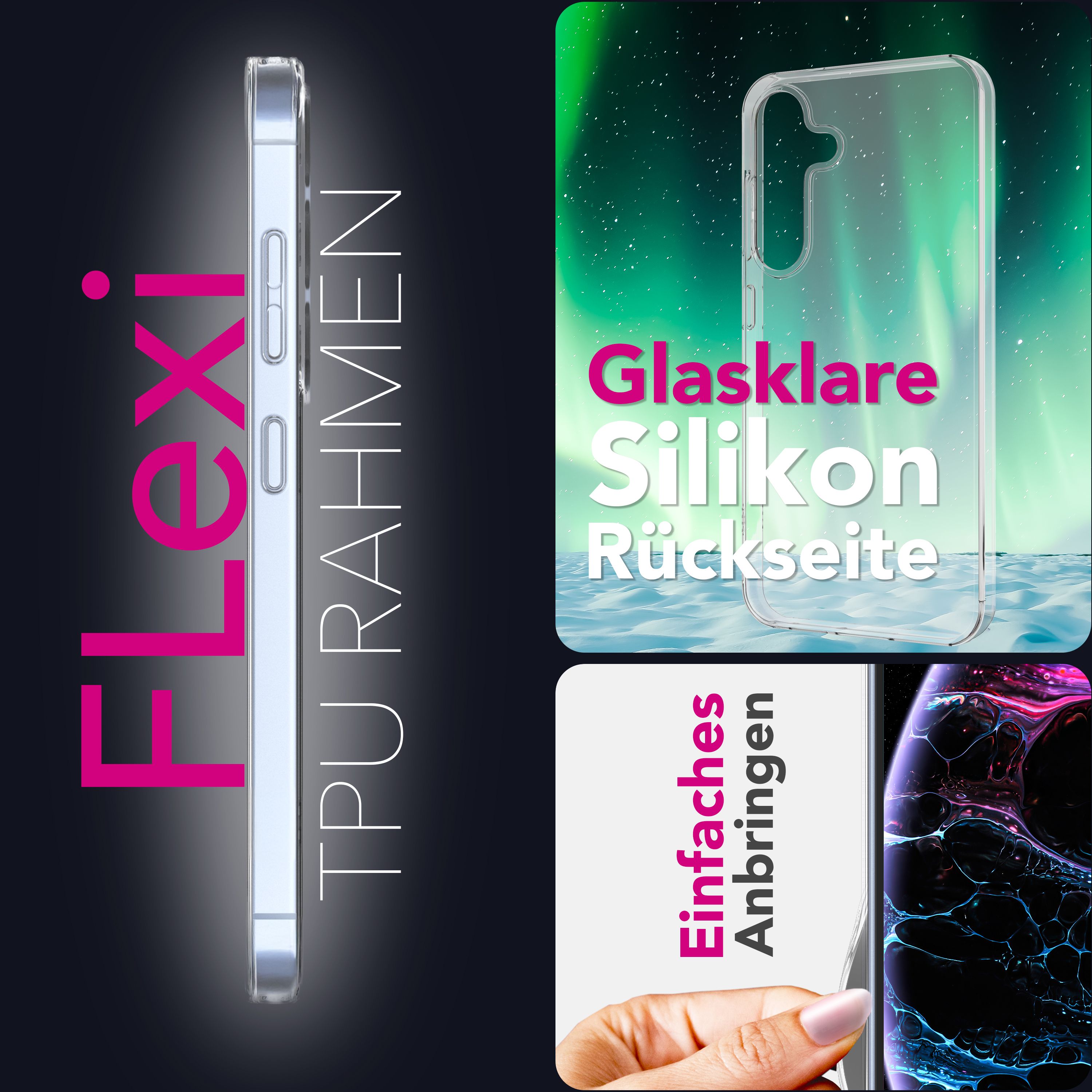 NALIA Hülle AirFlex für Samsung Galaxy S25 FE (Kristallklare Silikonhülle) - Transparentes TPU Case, Anti-Gelb Effekt, Schlank & Leicht, Kratzfest & Griffig, Crystal Clear Cover