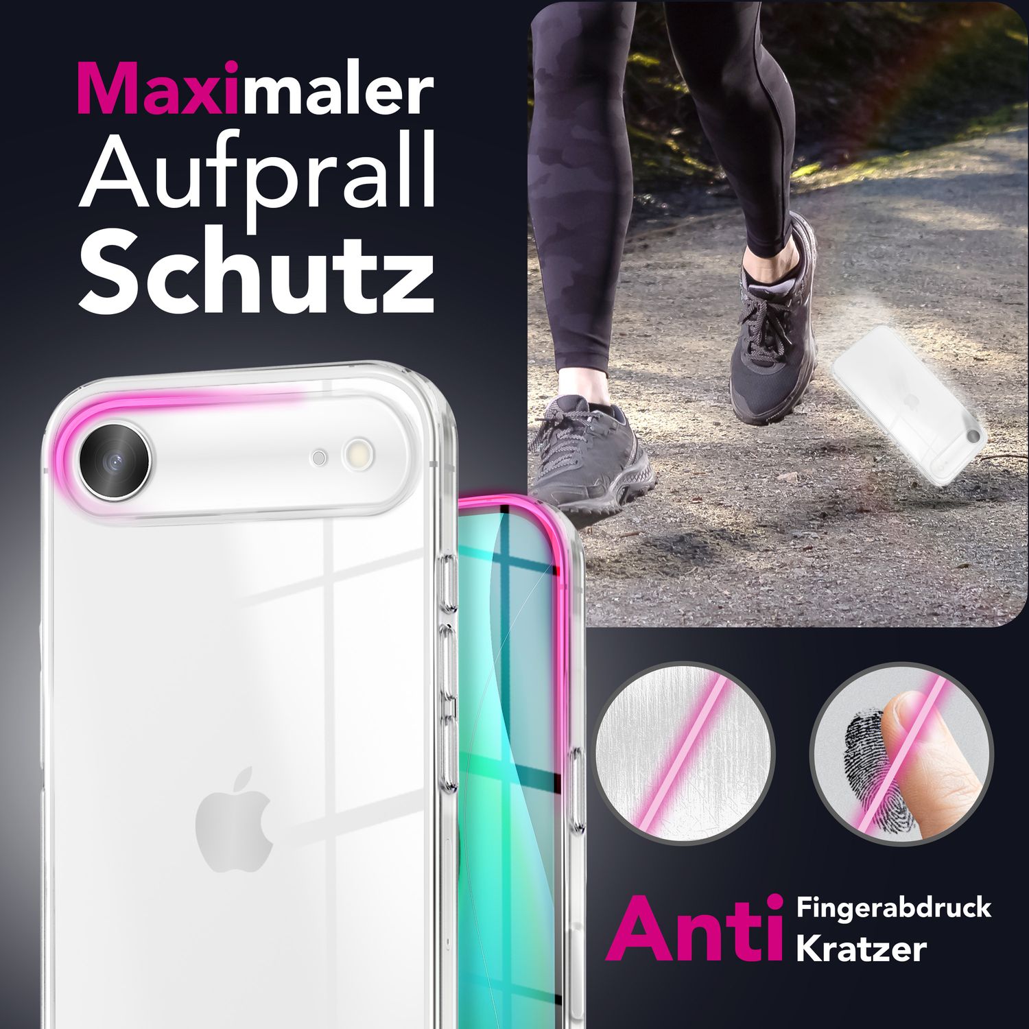 NALIA Hülle AirFlex für Apple iPhone 17 Air (Kristallklare Silikonhülle) - Transparente TPU Schutzhülle, Durchsichtig & Anti-Gelb, Schlank & Flexibel, Dezenter Kratzschutz