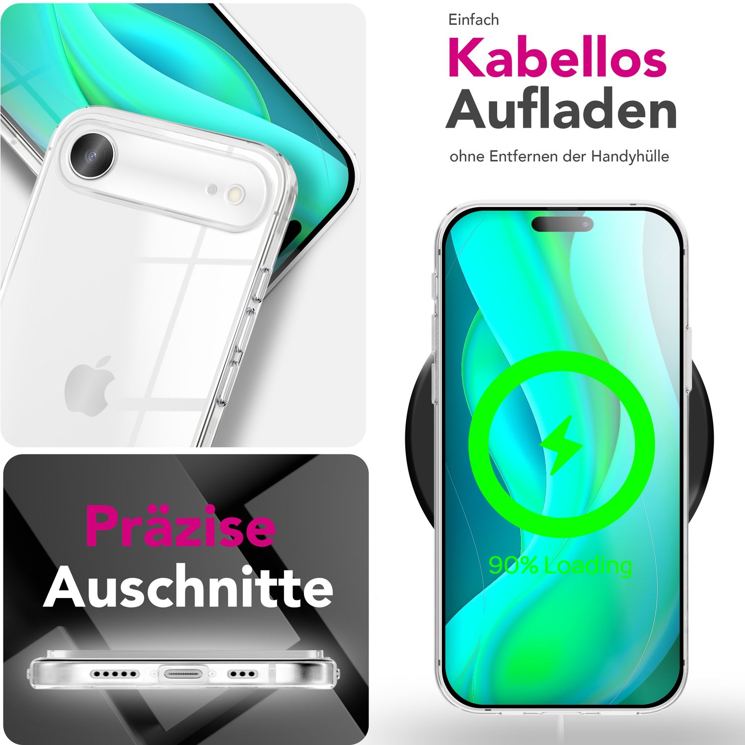 NALIA Hülle AirFlex für Apple iPhone 17 Air (Kristallklare Silikonhülle) - Transparente TPU Schutzhülle, Durchsichtig & Anti-Gelb, Schlank & Flexibel, Dezenter Kratzschutz