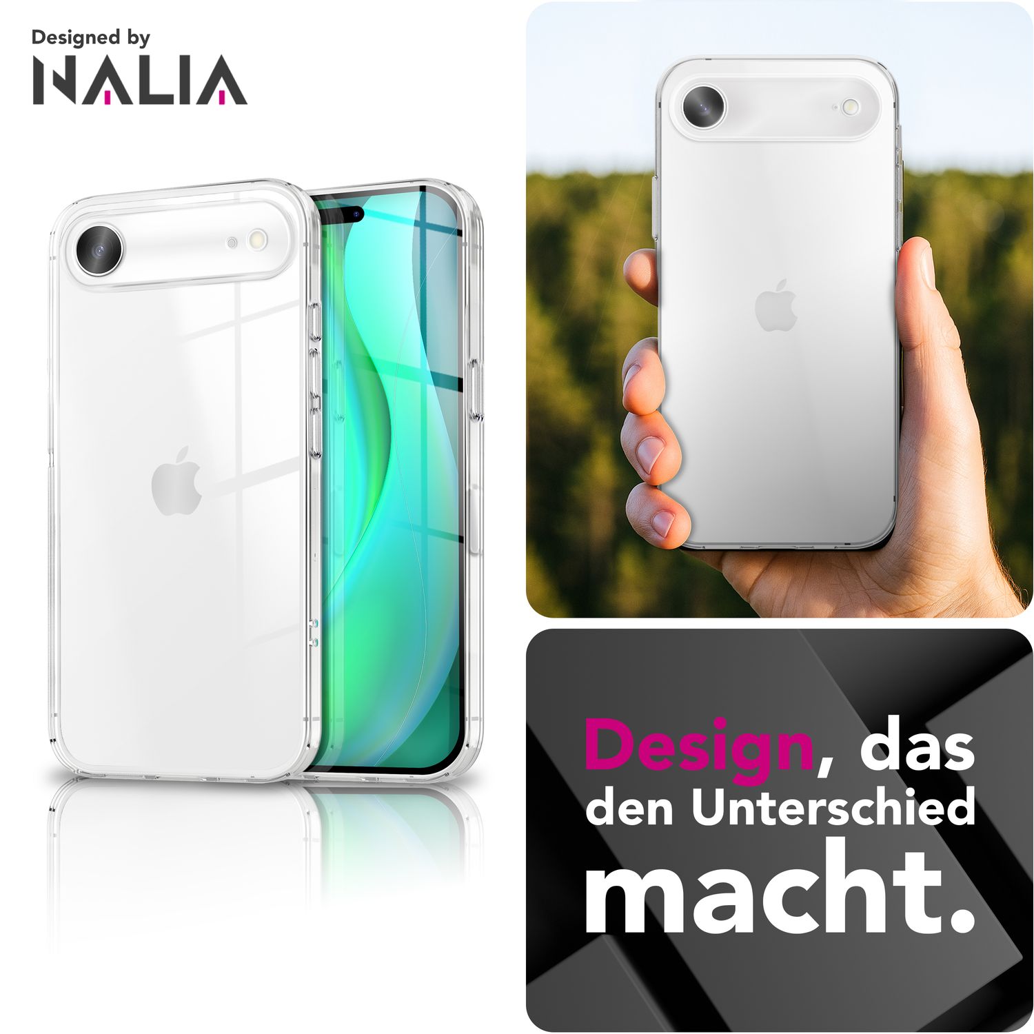 NALIA Hülle AirFlex für Apple iPhone 17 Air (Kristallklare Silikonhülle) - Transparente TPU Schutzhülle, Durchsichtig & Anti-Gelb, Schlank & Flexibel, Dezenter Kratzschutz