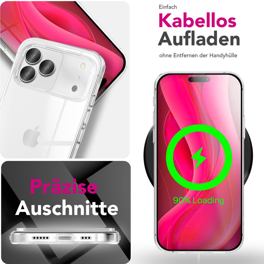 NALIA Hülle AirFlex für Apple iPhone 17 Pro (Kristallklare Silikonhülle) - Transparentes TPU Cover, Schlank & Leicht, Anti-Gelb Effekt, Kratzfest & Robust, Clear Design Handyhülle