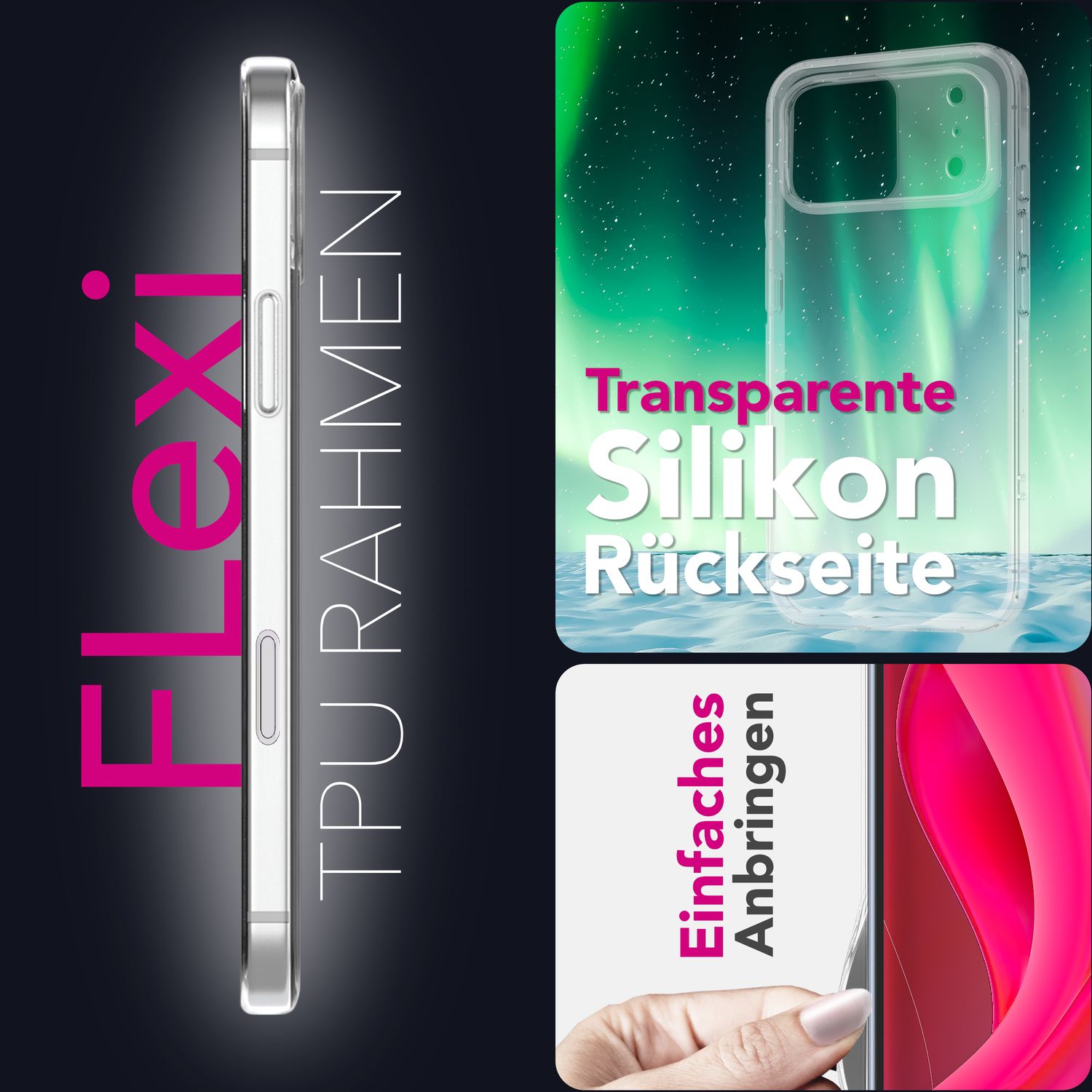 NALIA Hülle AirFlex für Apple iPhone 17 Pro (Kristallklare Silikonhülle) - Transparentes TPU Cover, Schlank & Leicht, Anti-Gelb Effekt, Kratzfest & Robust, Clear Design Handyhülle