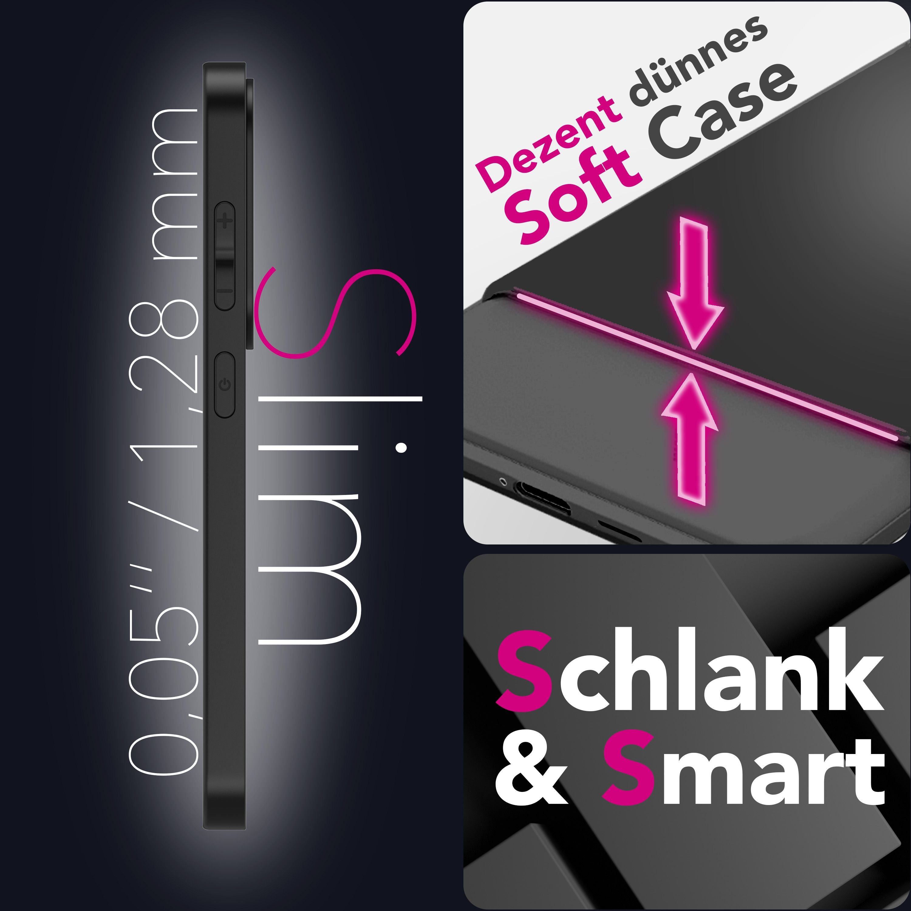 NALIA Hülle Strider für Samsung Galaxy S25 FE (Mattes Slim-Case) - Ultradünn 1,28mm, Soft-Touch TPU Cover, Staubschutz Tasten, Fingerabdruckarm, Handy Schutzhülle - Schwarz