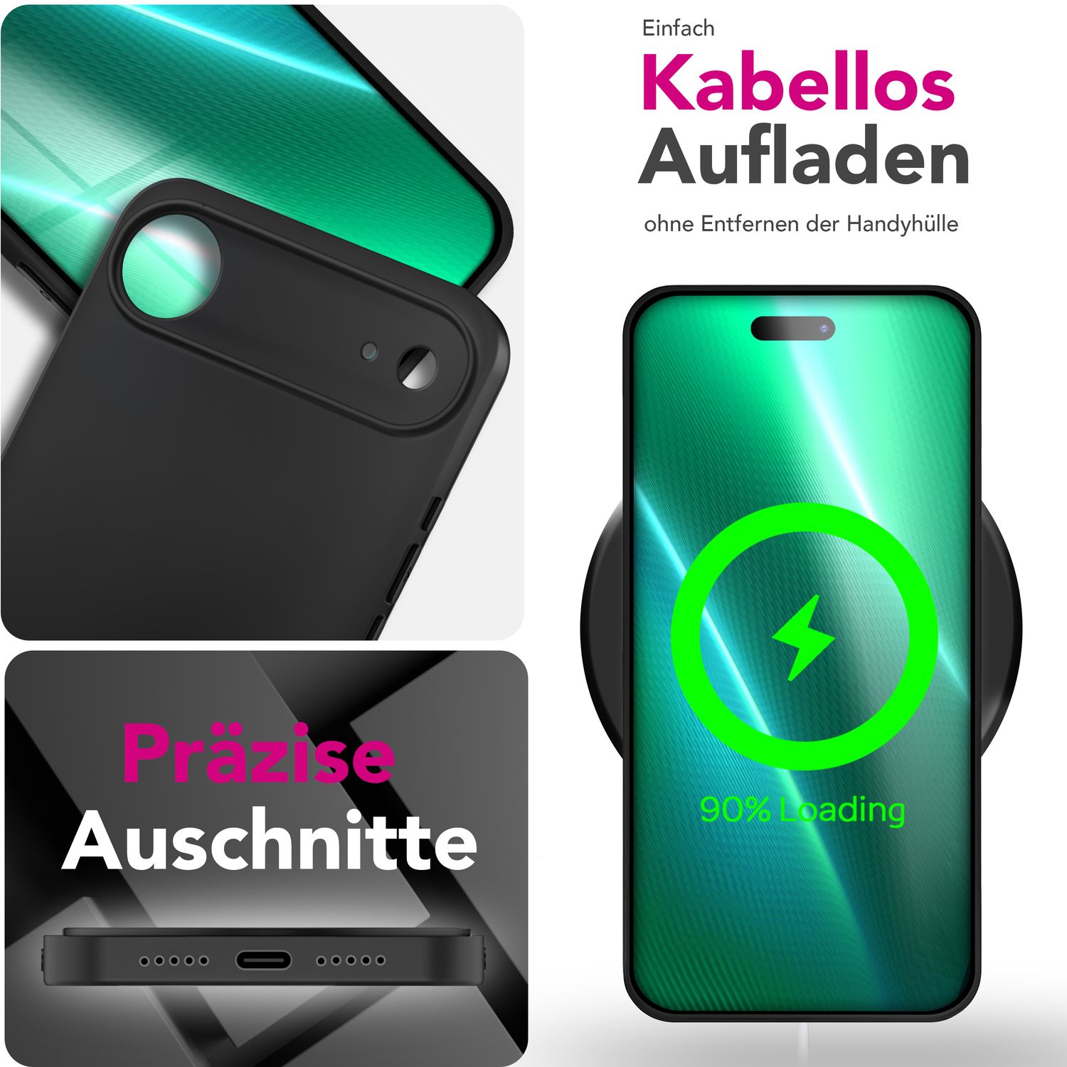 NALIA Hülle Strider für Apple iPhone 17 Air (Mattes Slim-Case) - Ultradünn 1,28mm, Soft-Touch TPU Cover, Geschlossene Tastenabdeckung, Anti-Fingerprint, Handy Schutzhülle - Schwarz
