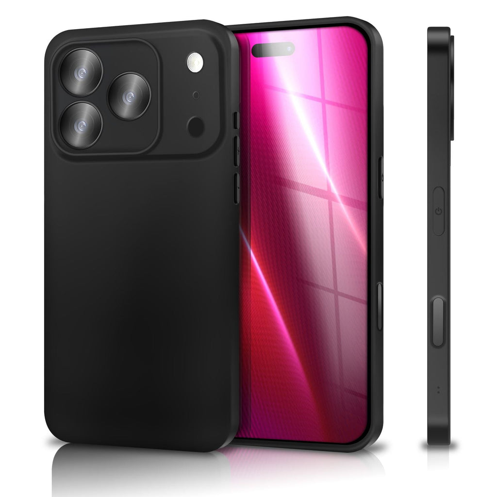 NALIA Hülle Strider für Apple iPhone 17 Pro Max (Mattes Slim-Case) - Ultradünn 1,28mm, Soft-Touch TPU Cover, Staubschutz Tasten, Fingerabdruckarm, Handy Schutzhülle - Schwarz