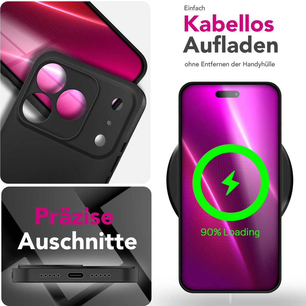 NALIA Hülle Strider für Apple iPhone 17 Pro Max (Mattes Slim-Case) - Ultradünn 1,28mm, Soft-Touch TPU Cover, Staubschutz Tasten, Fingerabdruckarm, Handy Schutzhülle - Schwarz