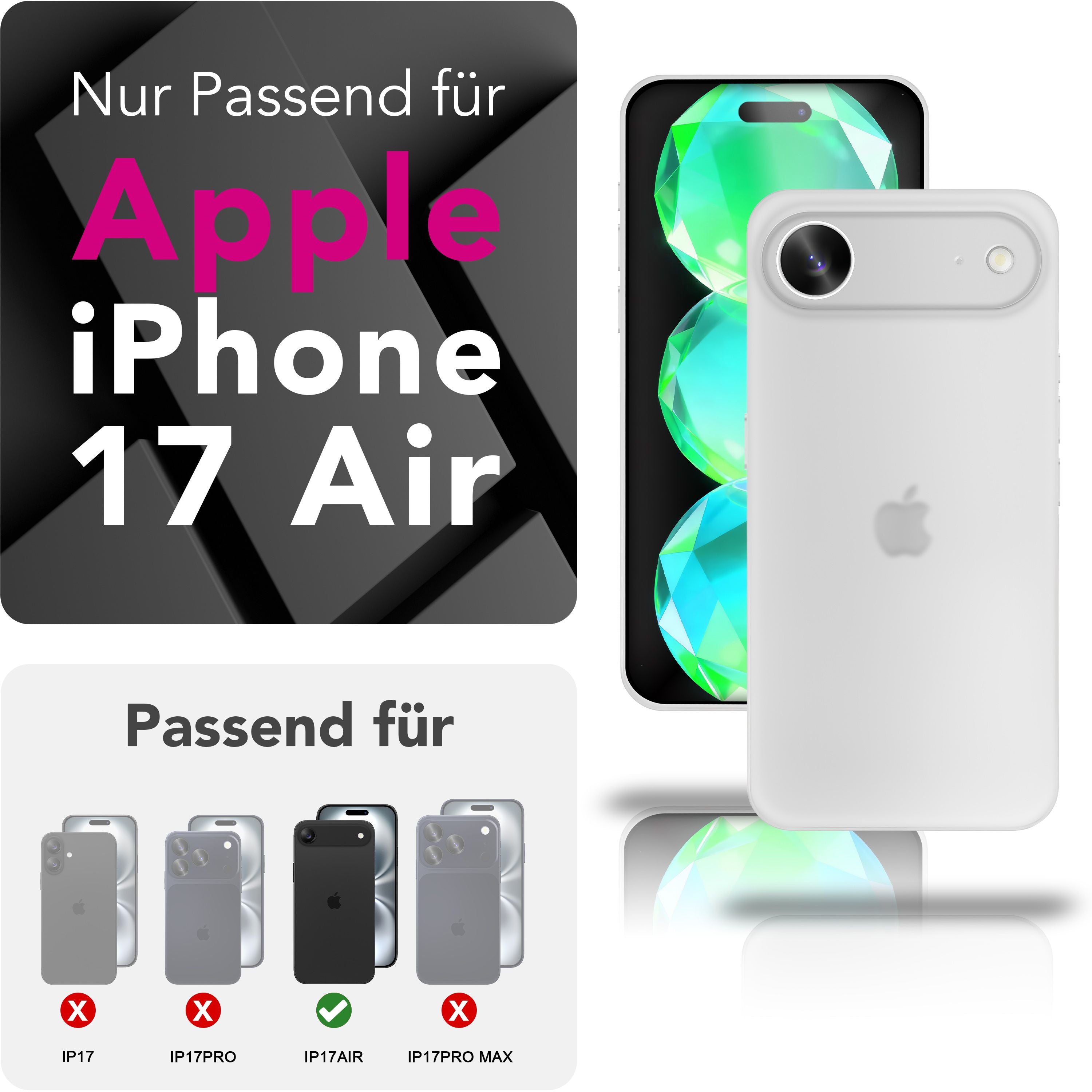 NALIA Hülle Phantom für Apple iPhone 17 Air (Extrem Dünn) - Ultraflaches 0,3mm Hardcase, Mattiert & Anti-Fingerprint, Slim Design Cover, Federleichte Schutzhülle