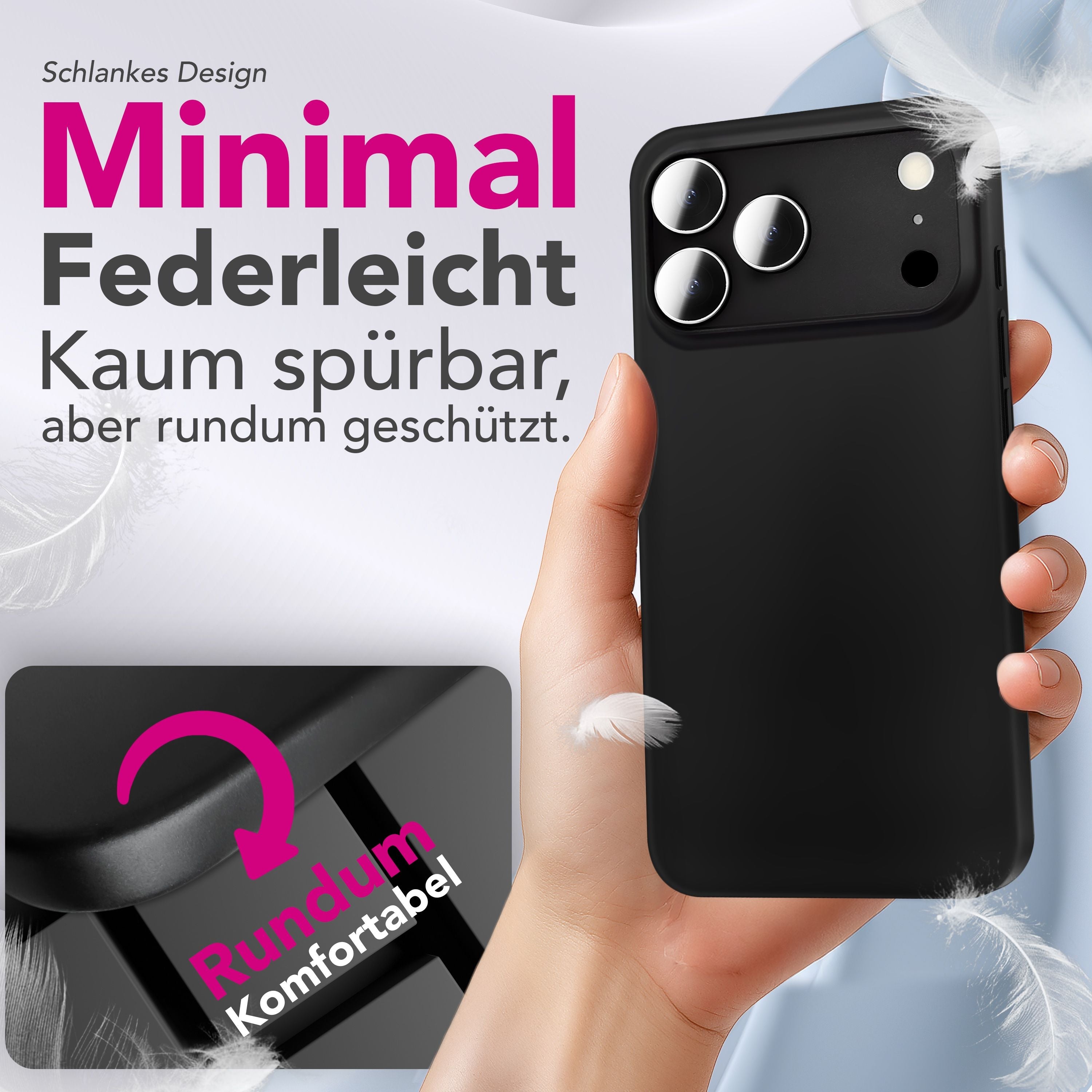 NALIA Hülle Phantom für Apple iPhone 17 Pro Max (Extrem Dünn) - 0,3mm Ultra-Thin Hardcase, Mattiert & Anti-Schlieren Finish, Federleichte Handyhülle, Slim Cover