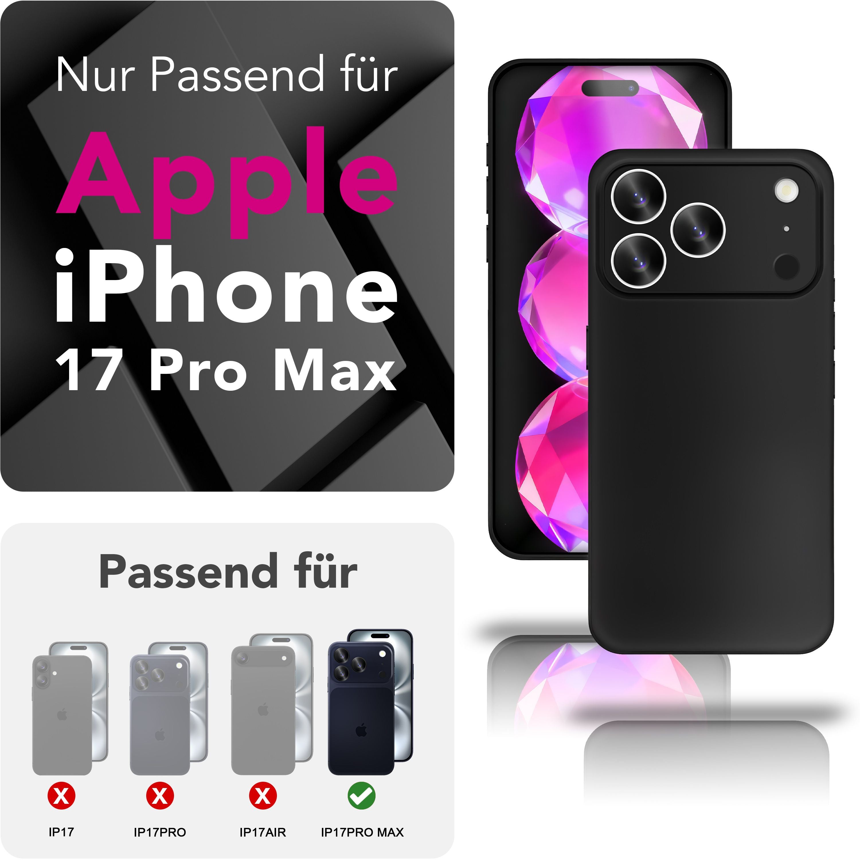 NALIA Hülle Phantom für Apple iPhone 17 Pro Max (Extrem Dünn) - 0,3mm Ultra-Thin Hardcase, Mattiert & Anti-Schlieren Finish, Federleichte Handyhülle, Slim Cover