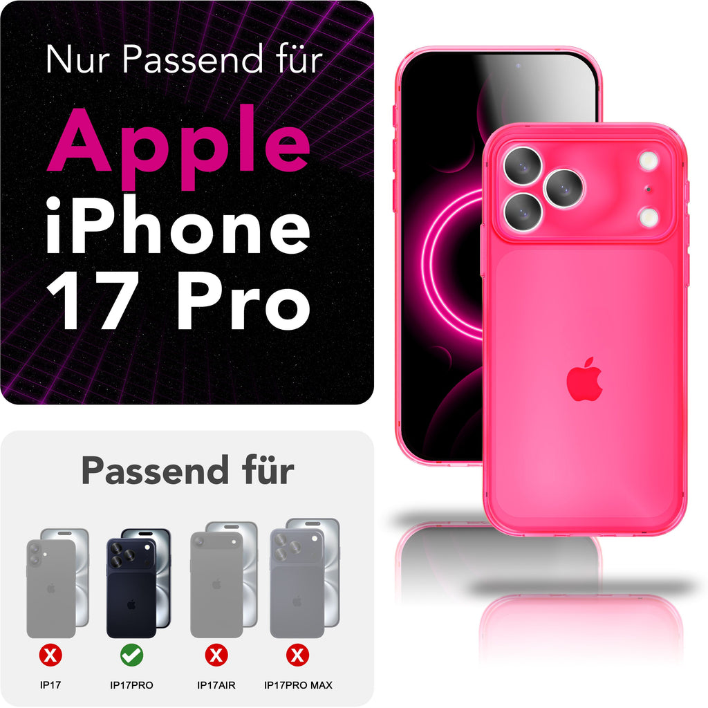 NALIA Hülle Vibe für Apple iPhone 17 Pro (Knallige Farben) - Leuchtstarkes TPU Cover mit Neon Farbboost, Durchsichtig & Biegsam, Anti-Gelb, Bunte Silikon Handyhülle