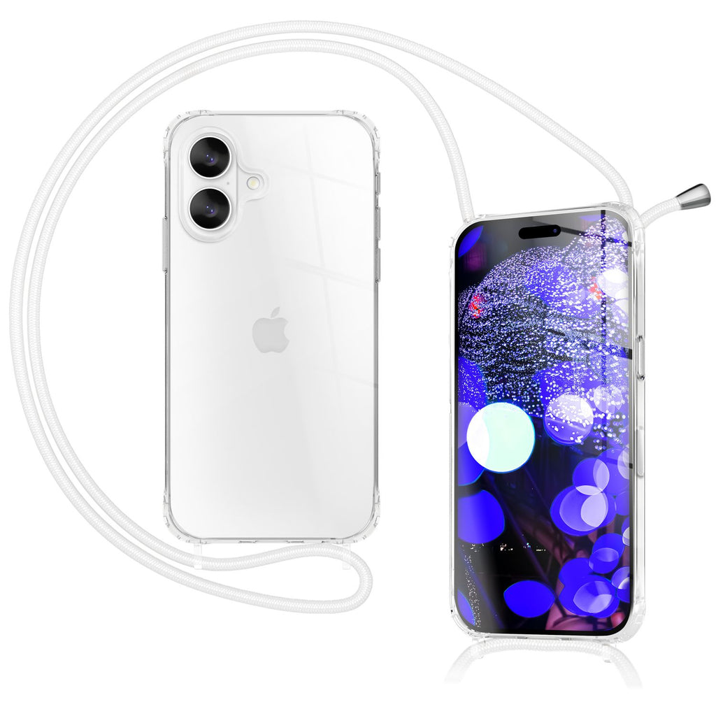 NALIA Hülle Hangit für Apple iPhone 17 (Umhängehülle) - Klare Handyhülle mit Band, Transparent & Anti-Gelb, Air-Cushion Ecken, Verstellbare 160cm Handykette