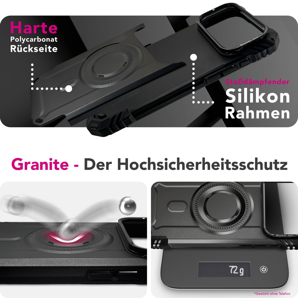 NALIA MagSafe Hülle Granite für Apple iPhone 17 Pro (Militär-Panzer) - Schlagfeste Handyhülle mit Kickstand, Rutschfestes Outdoor Armor Case, Fallschutz Cover