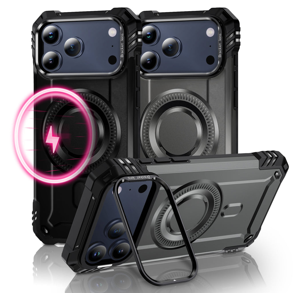 NALIA MagSafe Hülle Granite für Apple iPhone 17 Pro Max (Militär-Panzer) - Robustes Armor Kickstand Cover, Stoßfeste Outdoor Schutzhülle, Military Style Case