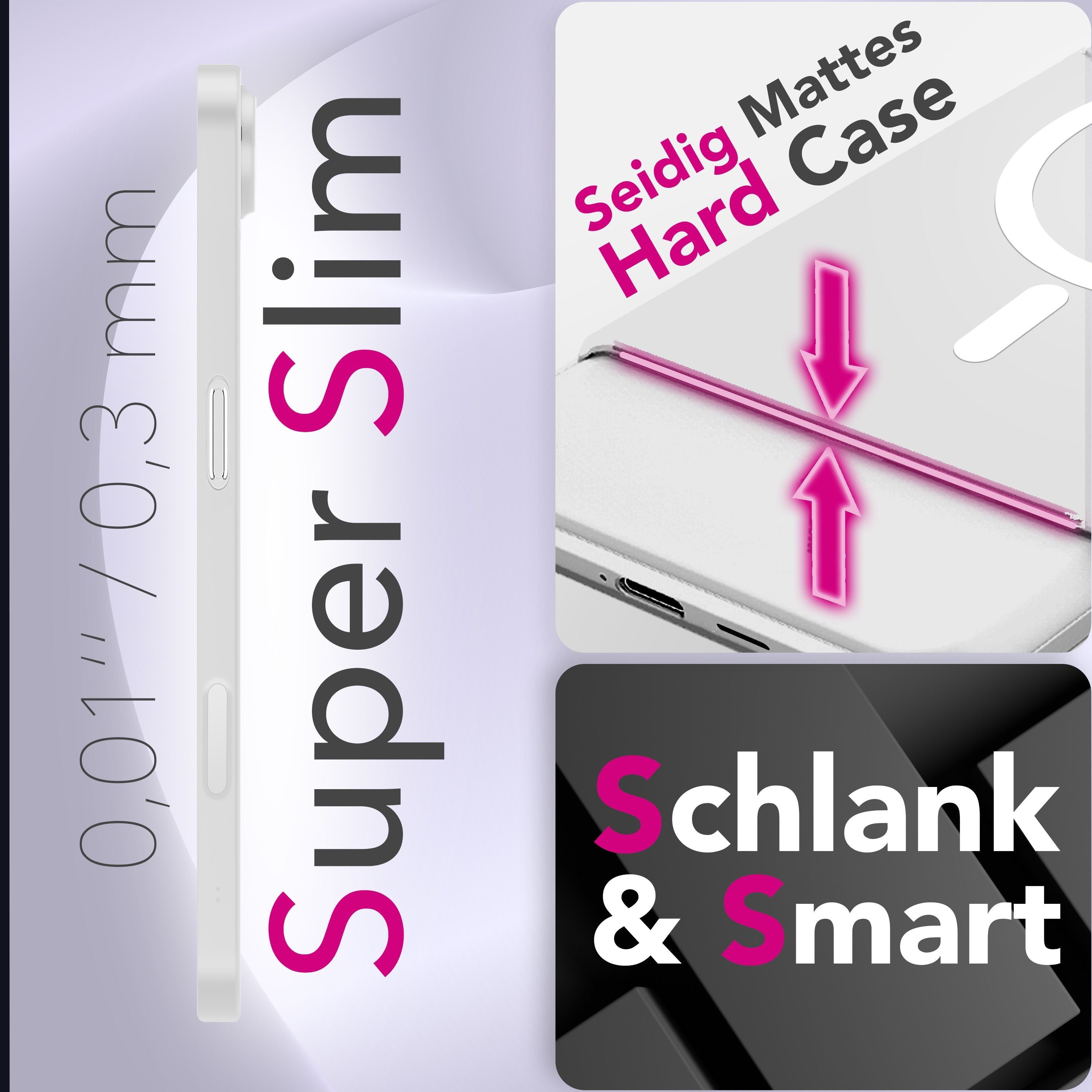 NALIA MagSafe Hülle Thinix Glow für Apple iPhone 17 Air (Extrem Dünn mit Leucht-Ring) - 0,3mm Ultra-Slim Hardcover, Leuchtet im Dunkeln, Durchsichtig & Matt