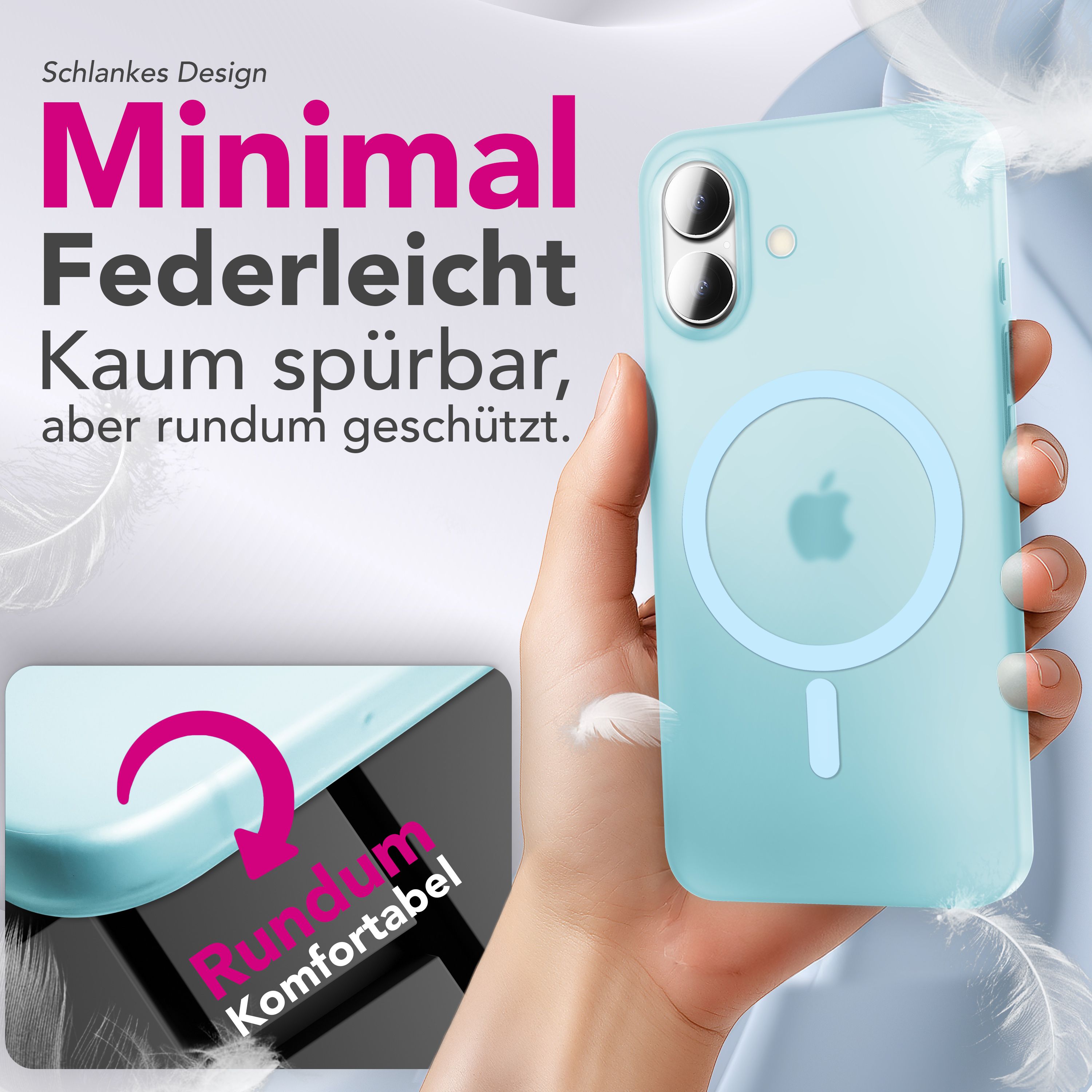 NALIA MagSafe Hülle Thinix für Apple iPhone 17 (Extrem Dünn mit MagPower) - 0,3mm Ultra-Slim Hardcase, Semi-Transparent, Matt & Anti-Fingerprint, Minimalistisch